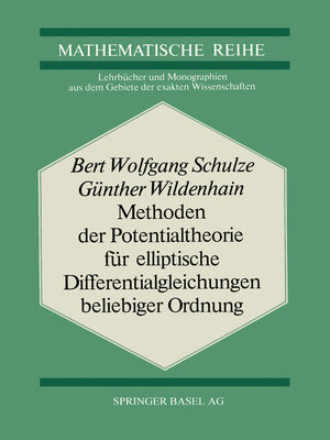 cover image of Methoden der Potentialtheorie für Elliptische Differentialgleichungen Beliebiger Ordnung
